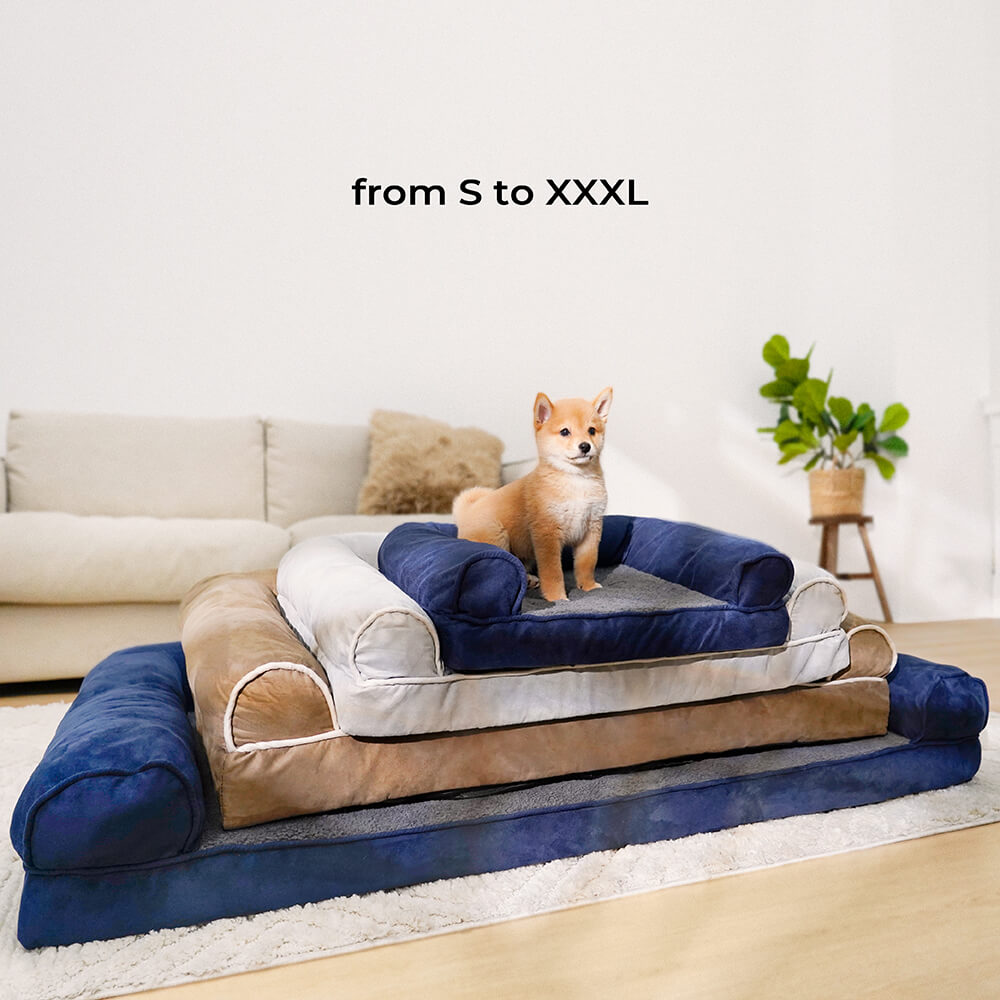 Faux Fleece & Suede Full Support Orthopaedic Dog Bed