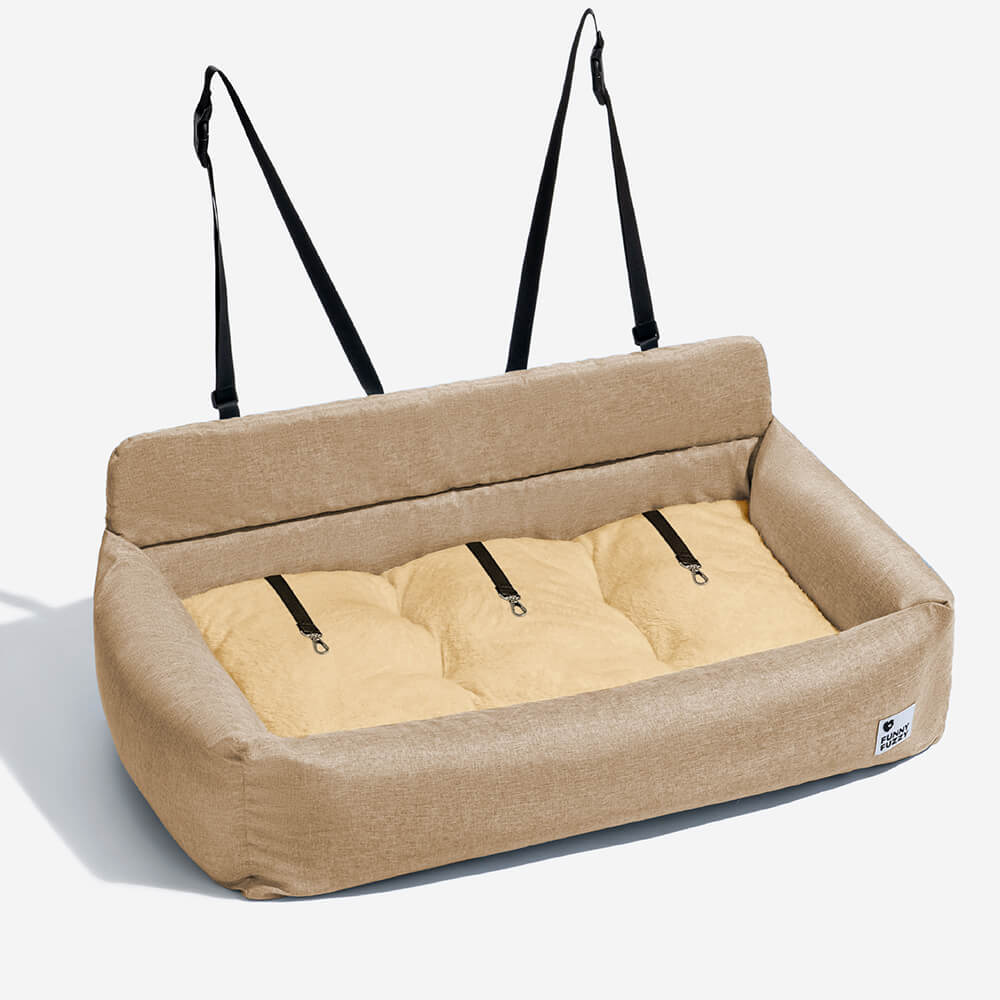 Travel Bolster Full Durable Washable Dog Car Back Seat Bed - FUNNYFUZZY