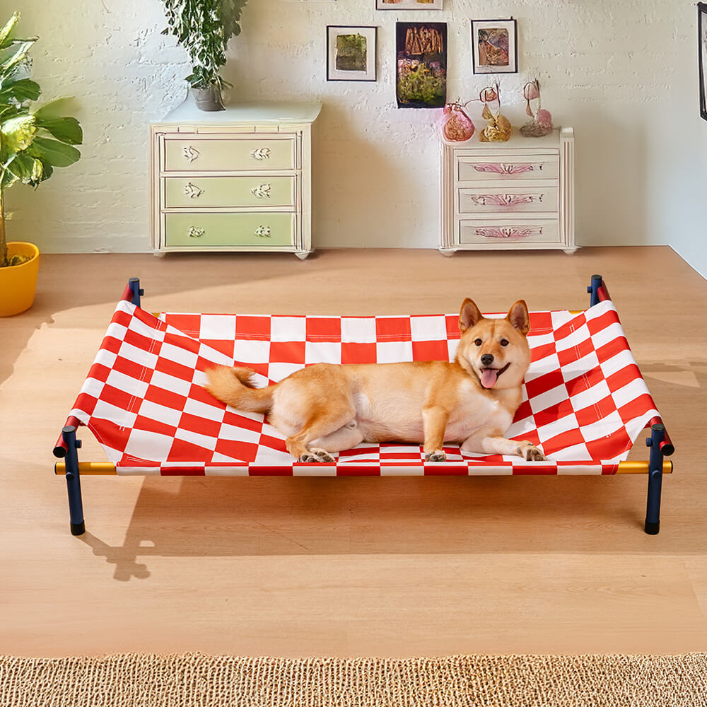 Vibrant Summer Print Style Aluminium Elevated Dog Bed - Summer Paradise