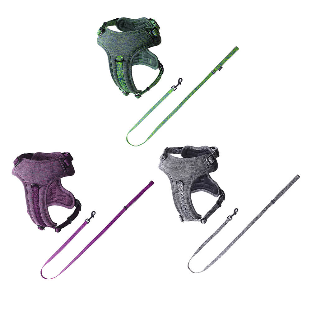 Eco-friendly Recycled Fabric No-Pull Dog Harness/Lead