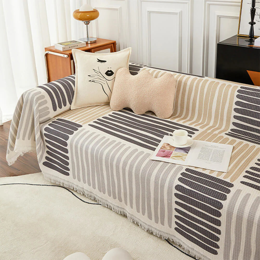 Geometric Pattern Multicolour Sofa Cover - Modern Design for a Stylish Home