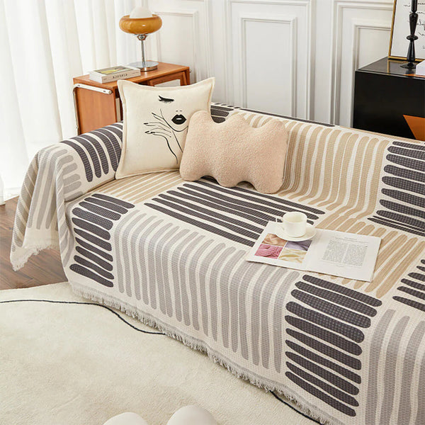 Geometric Pattern MultiColour Sofa Cover - Modern Design for a Stylish Home Sofa Throws