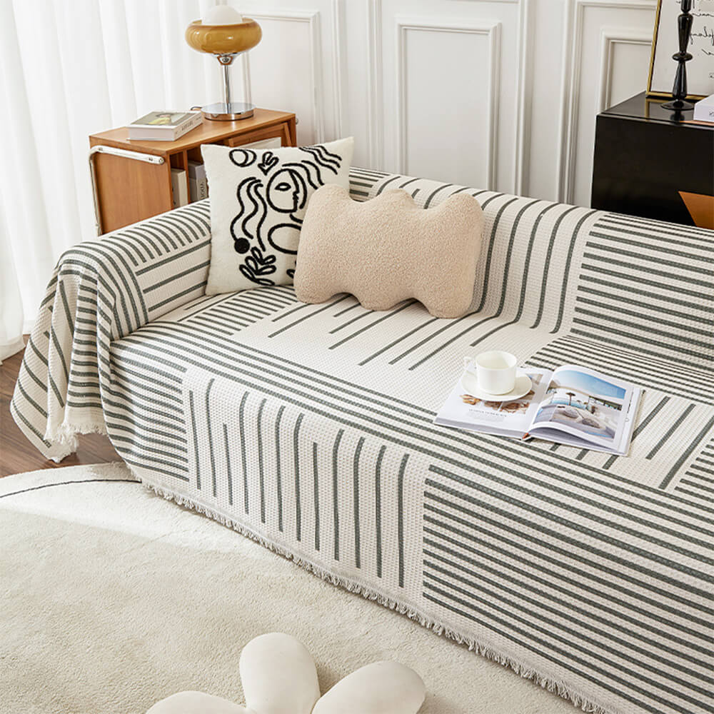 Geometric Pattern Multicolour Sofa Cover - Modern Design for a Stylish Home