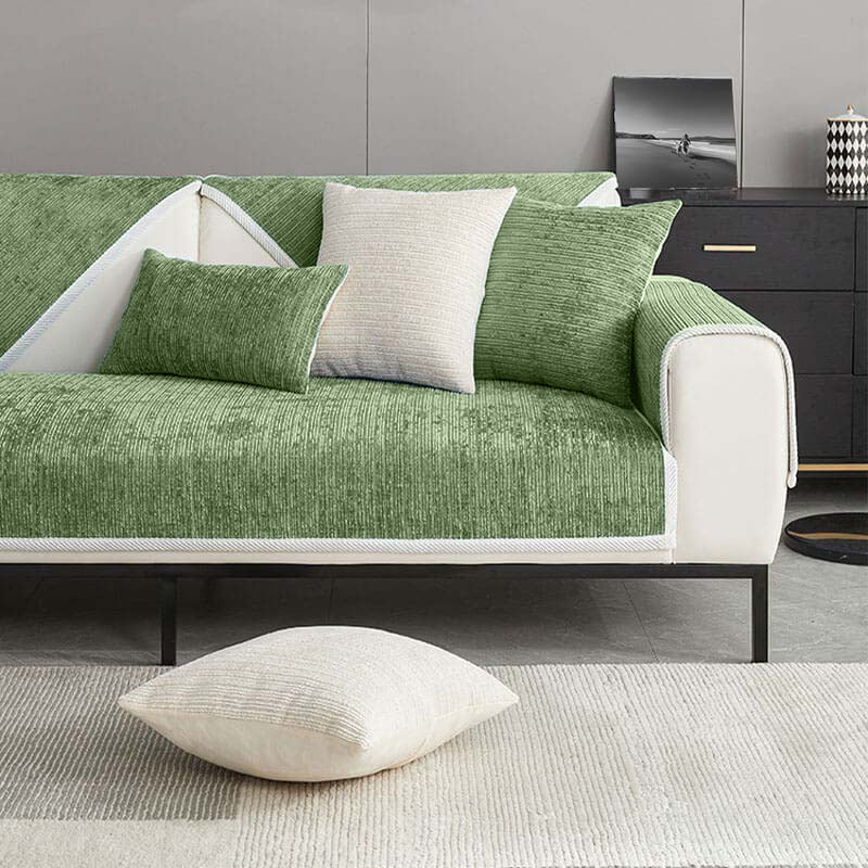 Waterproof Antimicrobial Simple Chenille Fabric Anti-scratch  Corner Couch Cover