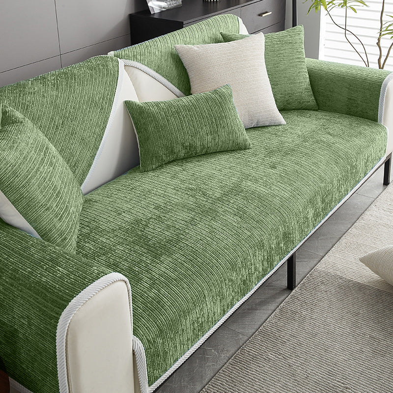 Waterproof Antimicrobial Simple Chenille Fabric Anti-scratch  Corner Couch Cover