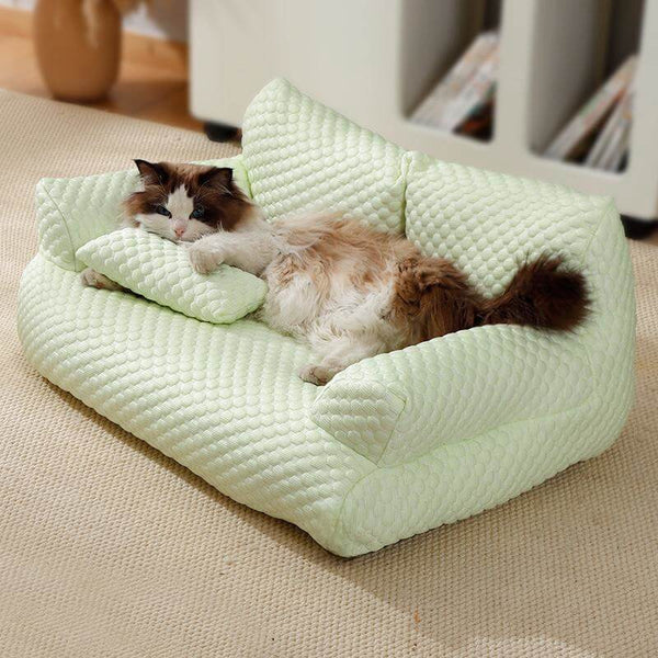 Ice Silk Cooling Pet Bed Breathable Washable Dog Sofa Bed Outdoor Dog Bed