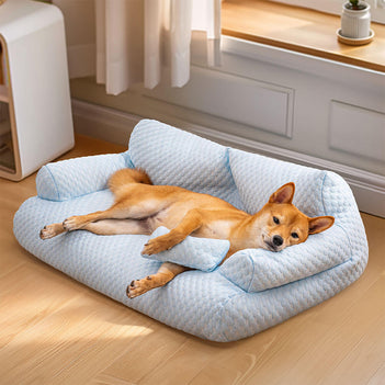 Ice Silk Cooling Pet Bed Breathable Washable Dog Sofa Bed Outdoor Dog Bed