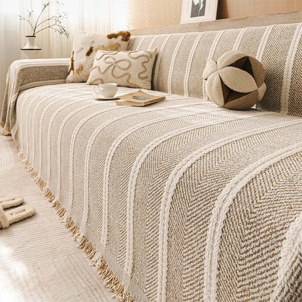 Large Herringbone Chenille Thickened Scratch-Resistant Sofa Cover Protection Sofa Throw Cover