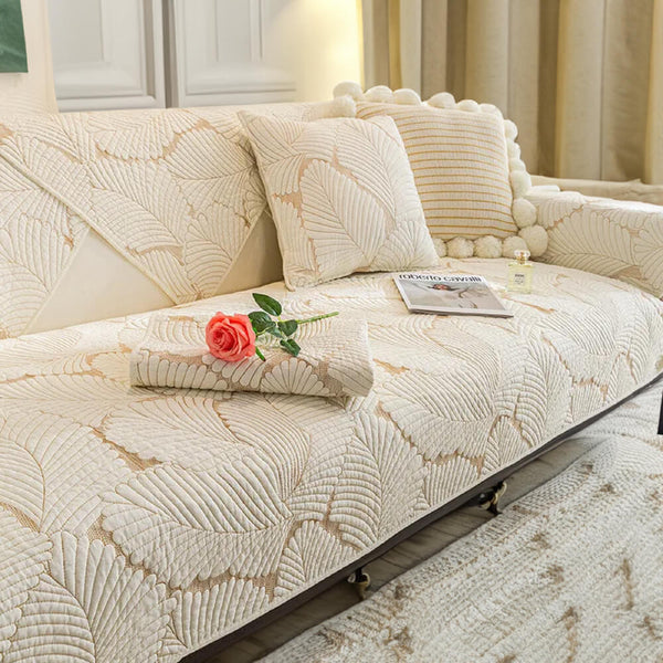 Leaf Pattern Furniture Anti-scratch & Skid Protection Sofa Cover
