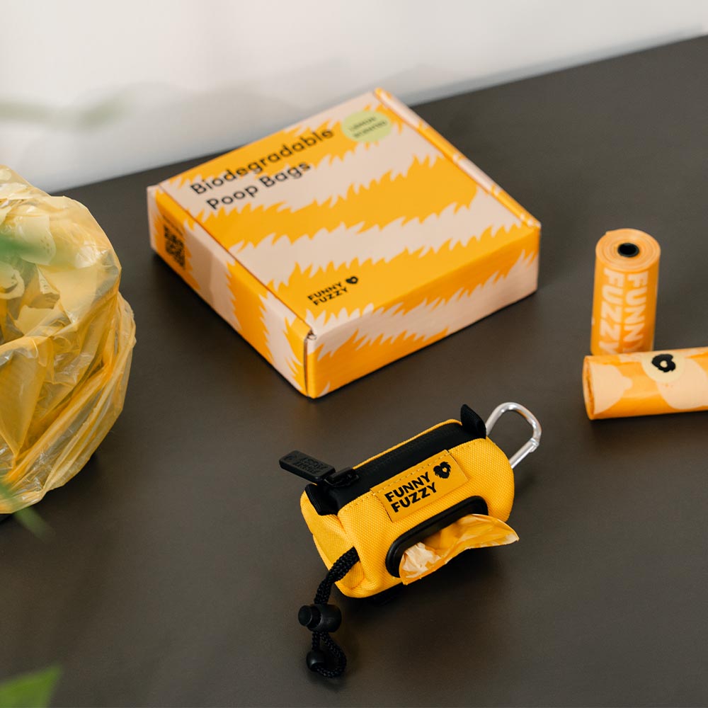FUNNYFUZZY Lemon Scented Durable Recycled Poop Bags - Fresh Up