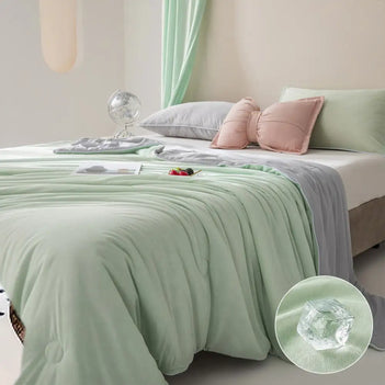 Lightweight Double-Sided Solid Color Cooling Ice Silk Cold Effect Blanket