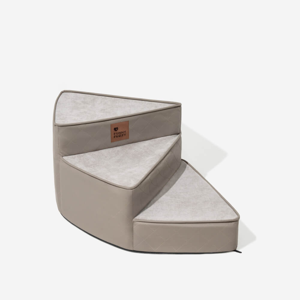 Luxe Water-repellent Faux Leather Removable Spiral Pet Steps - StepEase