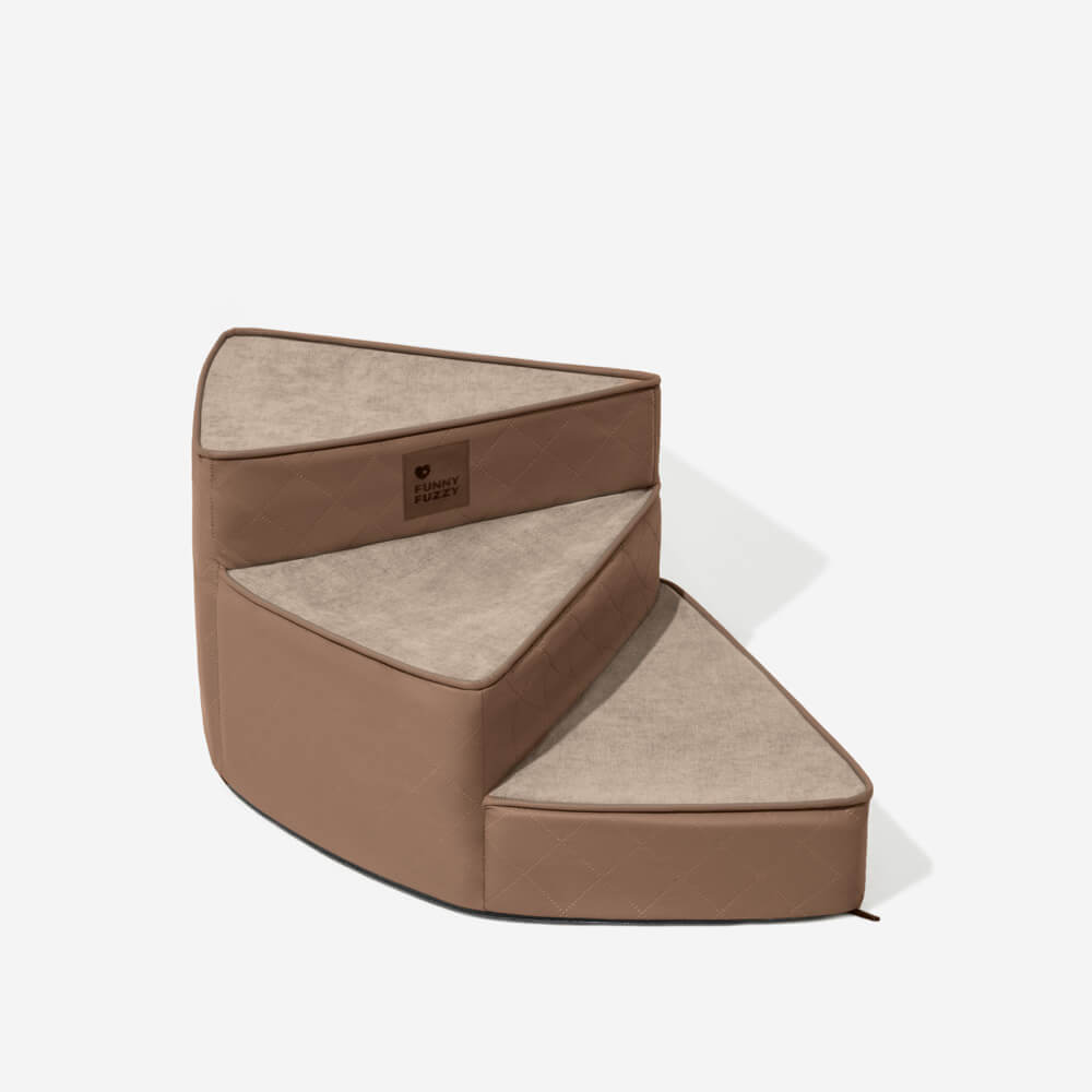 Luxe Water-repellent Faux Leather Removable Spiral Pet Steps - StepEase