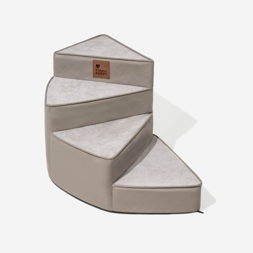 Luxe Water-repellent Faux Leather Removable Spiral Pet Steps - StepEase