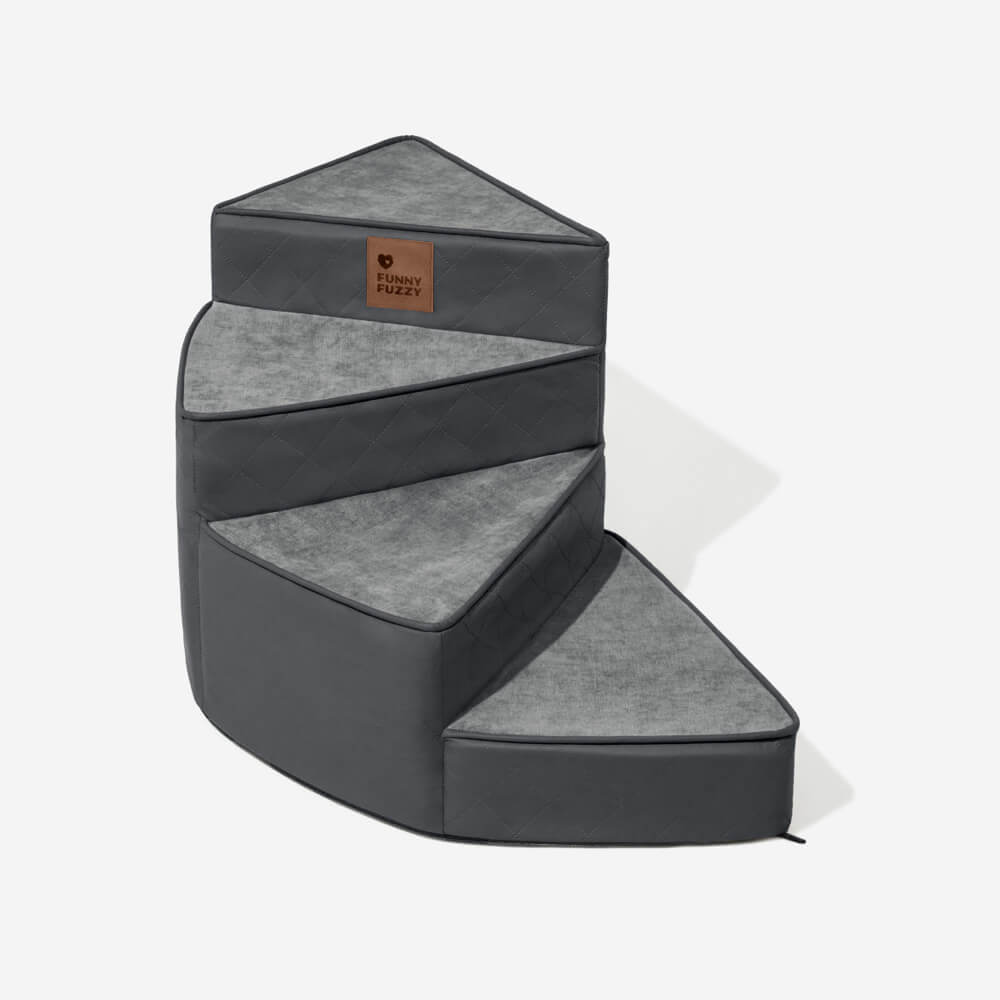 Luxe Water-repellent Faux Leather Removable Spiral Pet Steps - StepEase