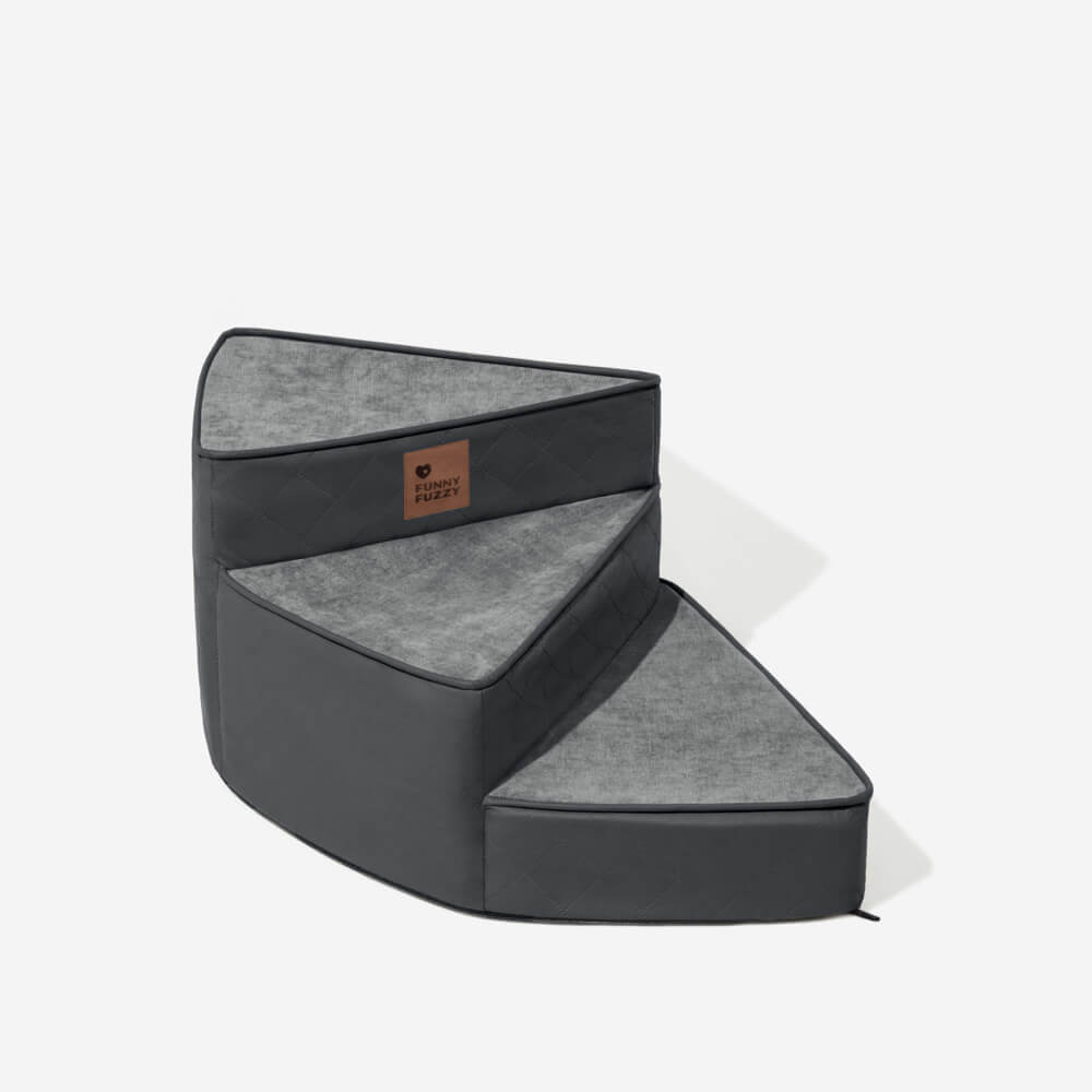 Luxe Water-repellent Faux Leather Removable Spiral Pet Steps - StepEase