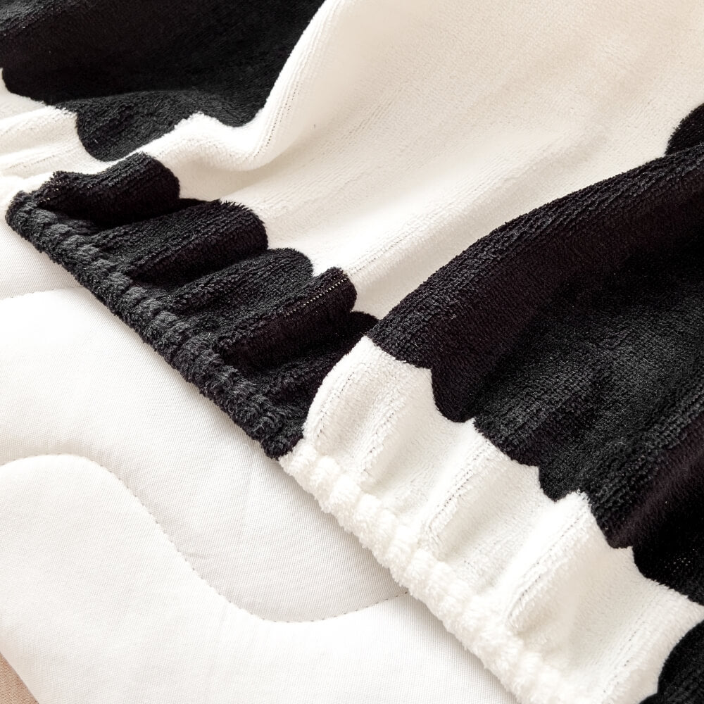 Milk Velvet Chequered Bedding Mattress Cover