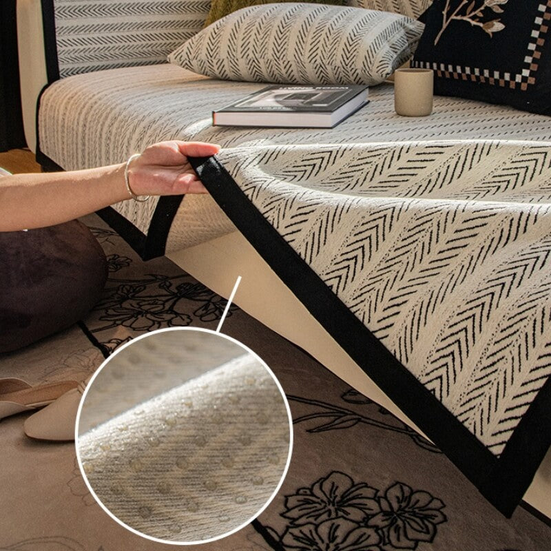 Modern Chenille Fabric Furniture Protection Anti-Scratch Non-Slip Sofa Cover