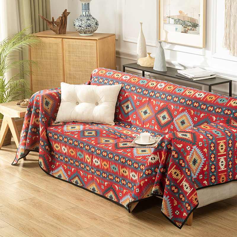 Moroccan Jacquard Multifunctional Throw Blanket Outdoor Garden Sofa Co