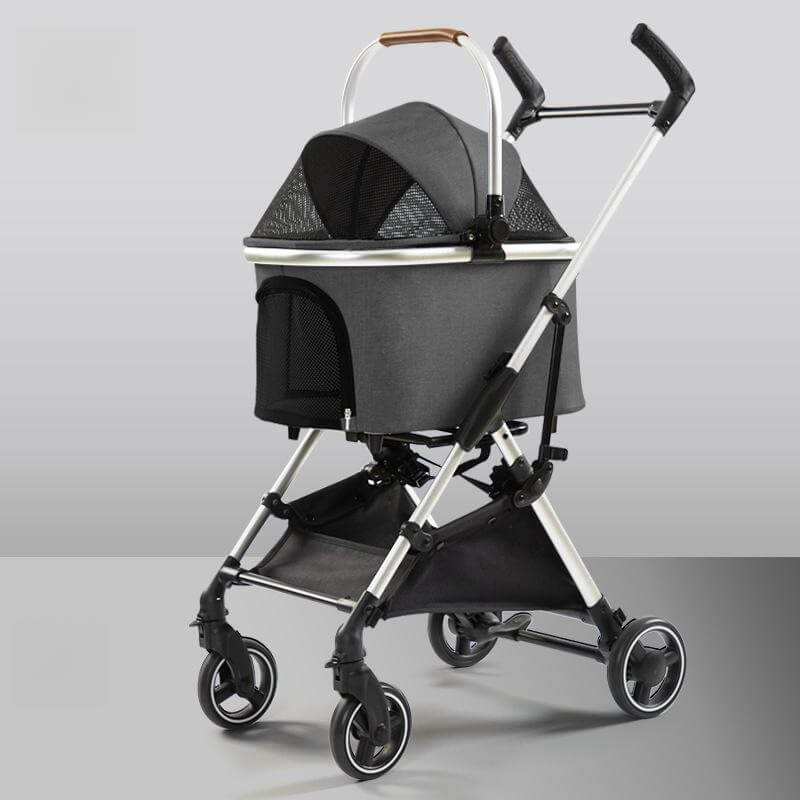Multifunctional 2-in-1 Pet Stroller Aluminium Alloy Dog Pram - Ultra-Light & Detachable for Puppies