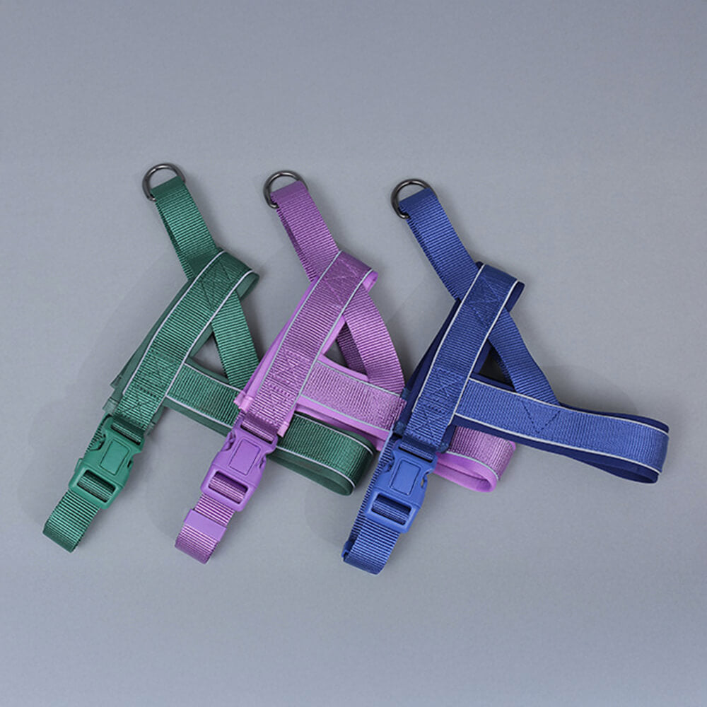 Nylon Adjustable Reflective No-Pull Dog Harness Collar and Lead