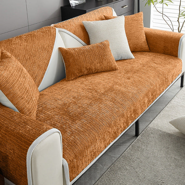 Waterproof Antimicrobial Simple Chenille Fabric Anti-scratch Recliner Slipcover