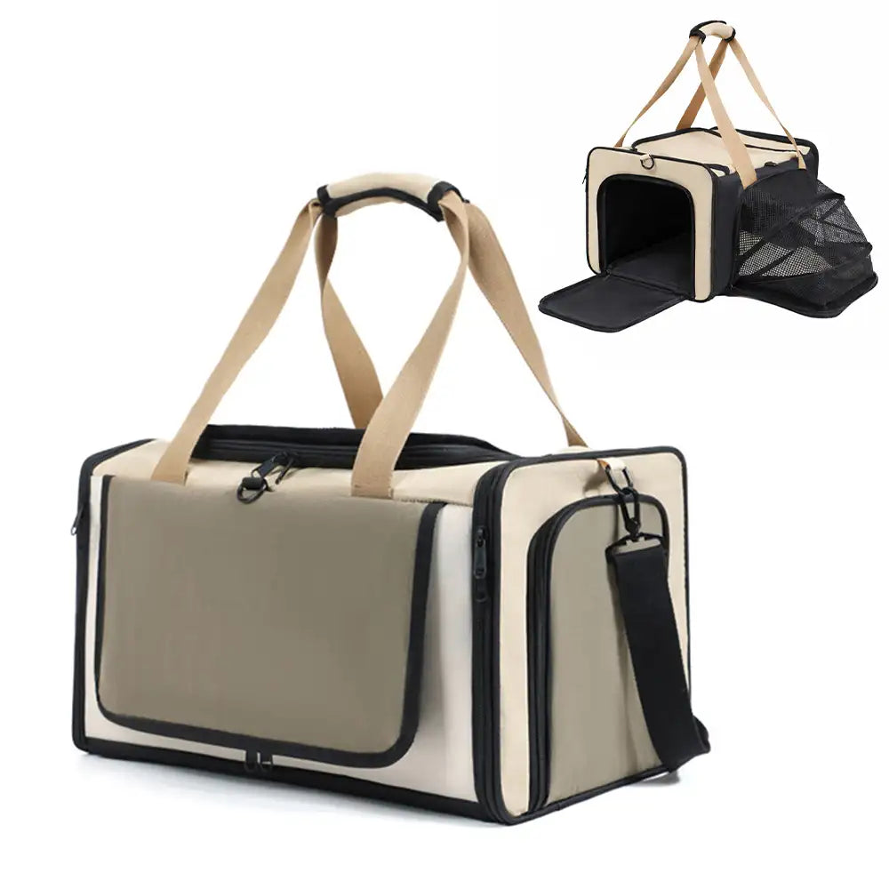 Outdoor Portable Breathable Large-Capacity Expandable Cat Carrier Bag Airline Approved