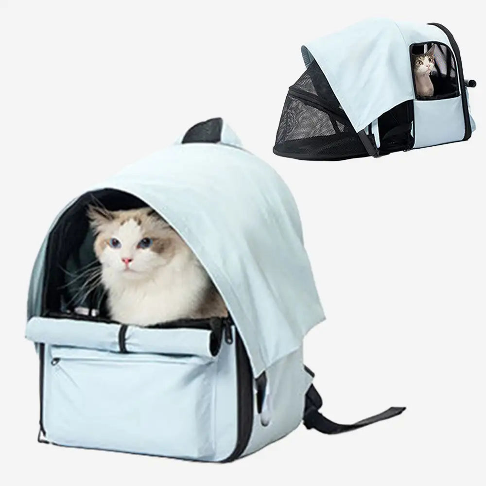 Outdoor Travel Expandable Breathable Cat Carrier Backpack with Sunshade
