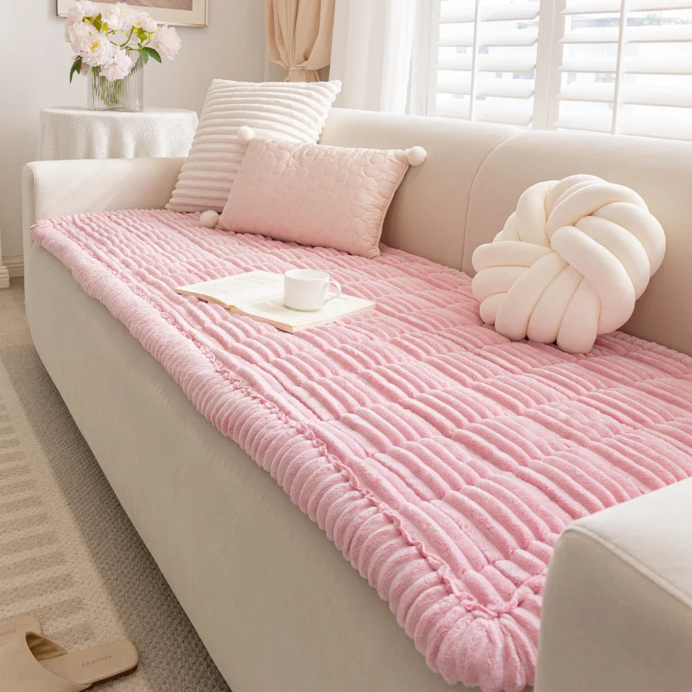 Lazy Soft Flannel Breathable Pet Mat Non-slip Sofa Cover