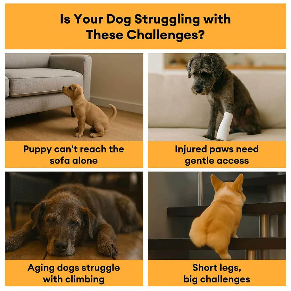 Plush Plaid High-Density Sponge Removable Pet Ramp Steps - ComfyClimb