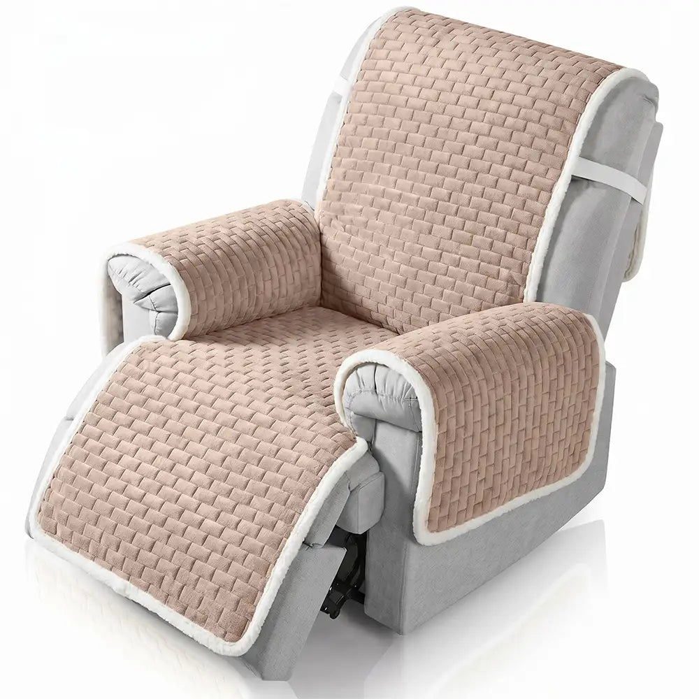 One-Piece Plush Non-Slip Office Chair Protector & Couch Cover with Elastic Straps