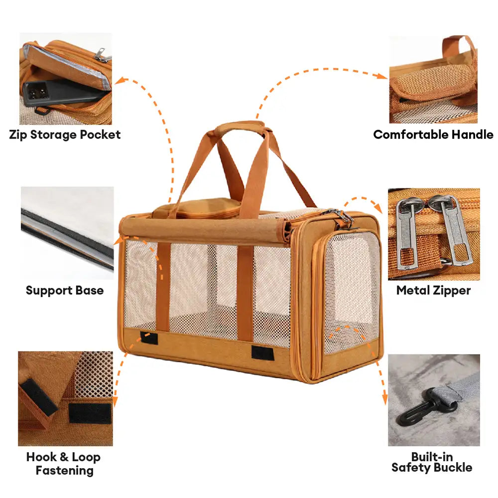 Portable Breathable Large-Capacity Expandable Multi-Functional Cat Carrier Bag