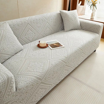 Retro Jacquard Pattern Full-Coverage Sofa Protector Magic Strectch Sofa Cover