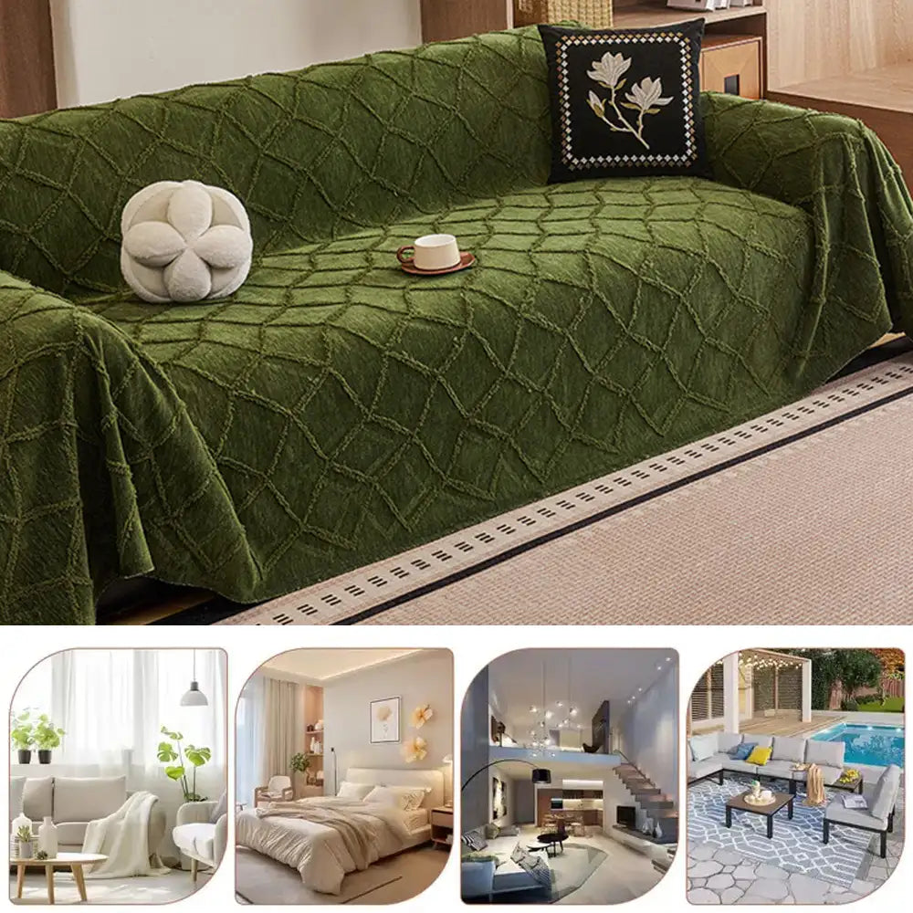 Retro Jungle Jacquard Chenille Anti-Scratch Sofa Protector Sofa Cover