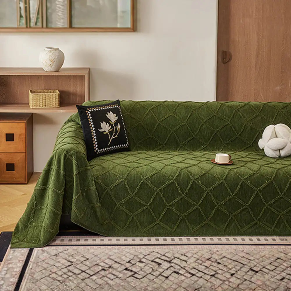 Retro Jungle Jacquard Chenille Anti-Scratch Sofa Protector Sofa Cover
