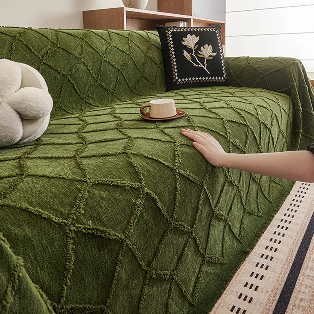 Retro Jungle Jacquard Chenille Anti-Scratch Sofa Protector Sofa Cover