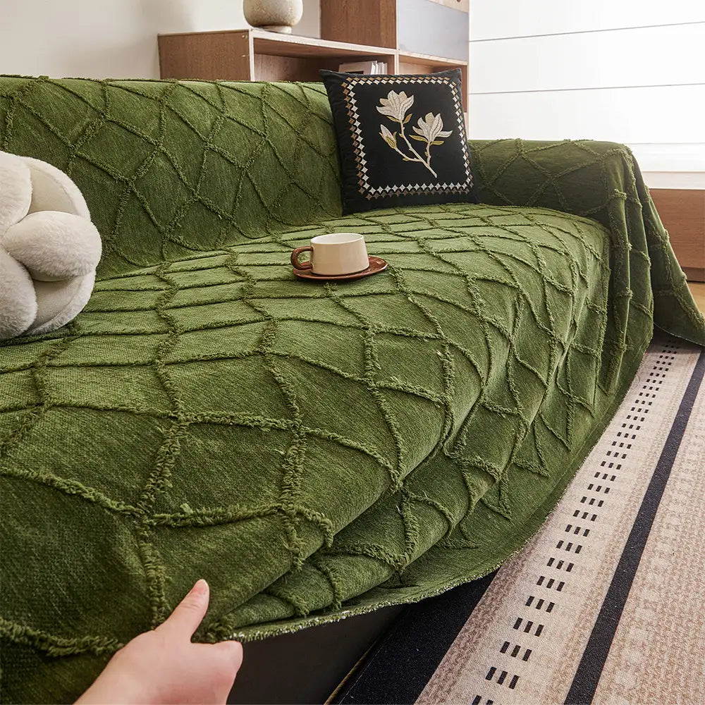 Retro Jungle Jacquard Chenille Anti-Scratch Sofa Protector Sofa Cover