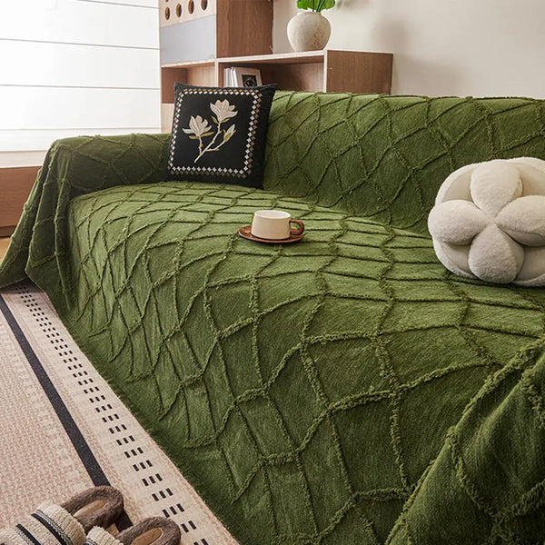 Retro Jungle Jacquard Chenille Anti-Scratch Sofa Protector Sofa Cover
