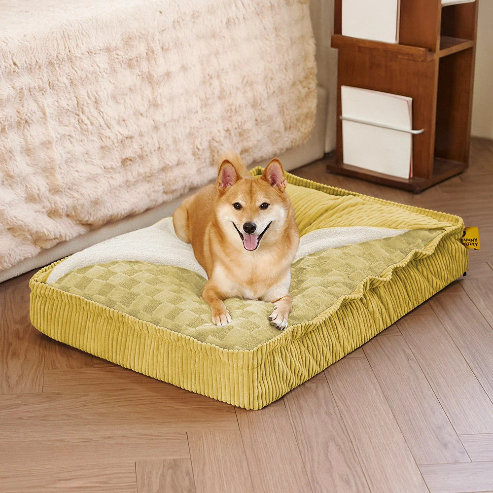 Fluffy Warm Detachable Orthopaedic Dog Bed - Checker Cocoon