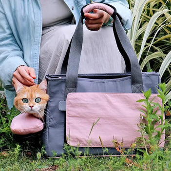 Soft-Sided Breathable Cat Carrier Shoulder Bag with Removable Pad