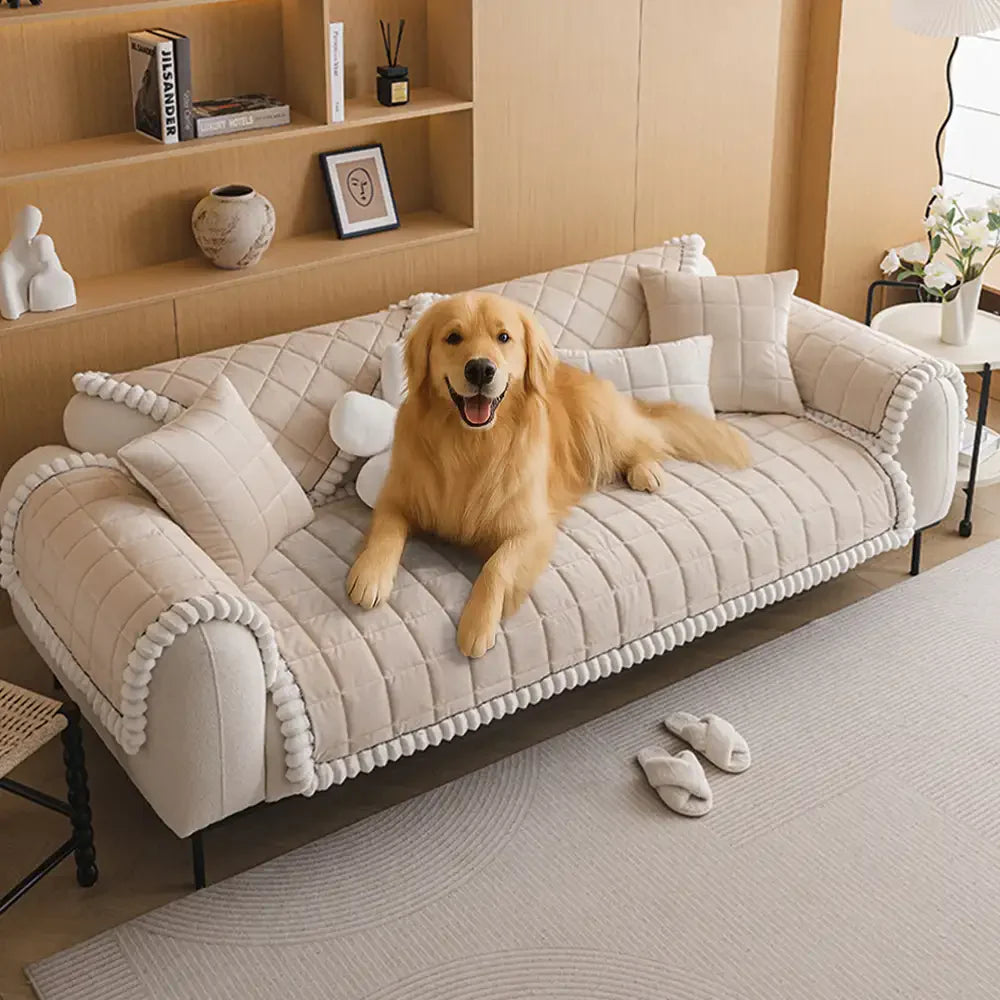 Square Short Plush Simple Sofa Protection Non-Slip Sofa Cover