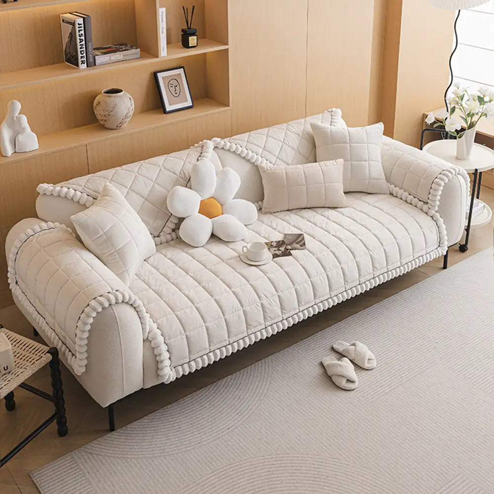Square Short Plush Simple Sofa Protection Non-Slip Sofa Cover