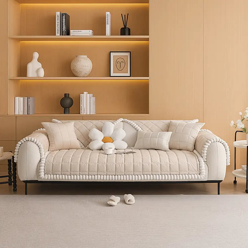 Square Short Plush Simple Sofa Protection Non-Slip Sofa Cover