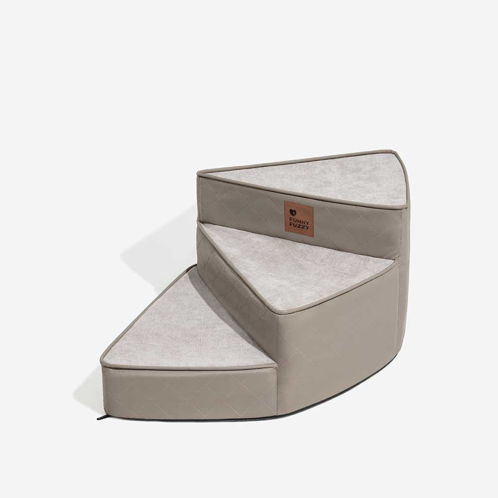 Luxe Water-repellent Faux Leather Removable Spiral Pet Steps - StepEase