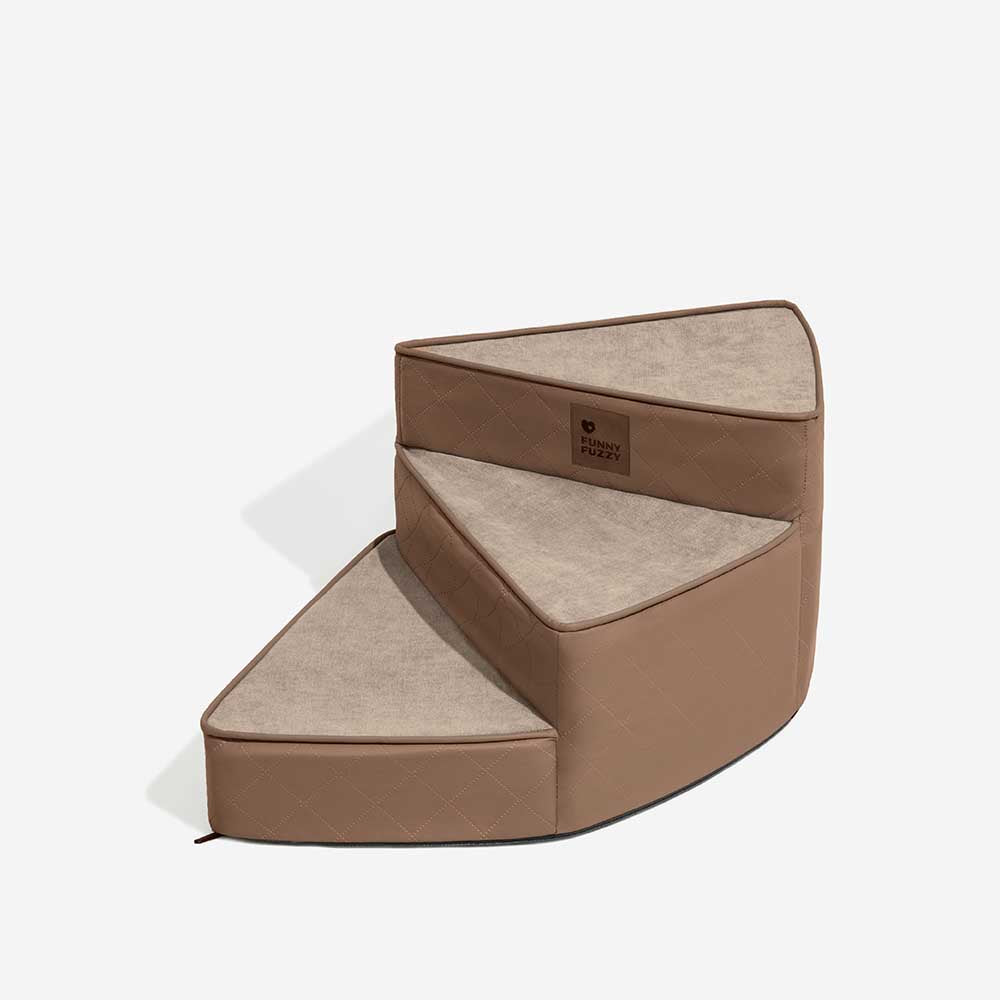 Luxe Water-repellent Faux Leather Removable Spiral Pet Steps - StepEase