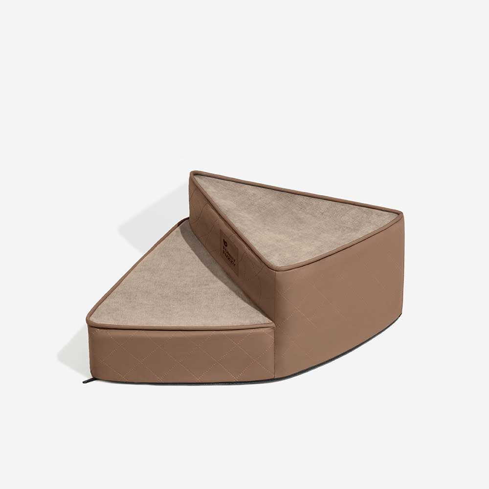 Luxe Water-repellent Faux Leather Removable Spiral Pet Steps - StepEase