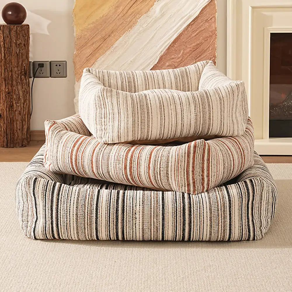 Scratch-Resistant Breathable Neck Support Square Bolster Pet Bed Dog Bed
