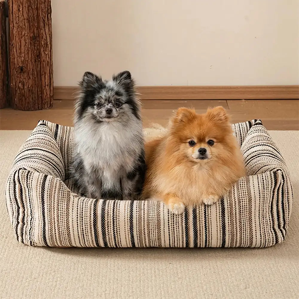 Scratch-Resistant Breathable Neck Support Square Bolster Pet Bed Dog Bed