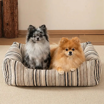 Scratch-Resistant Breathable Neck Support Square Bolster Pet Bed Dog Bed