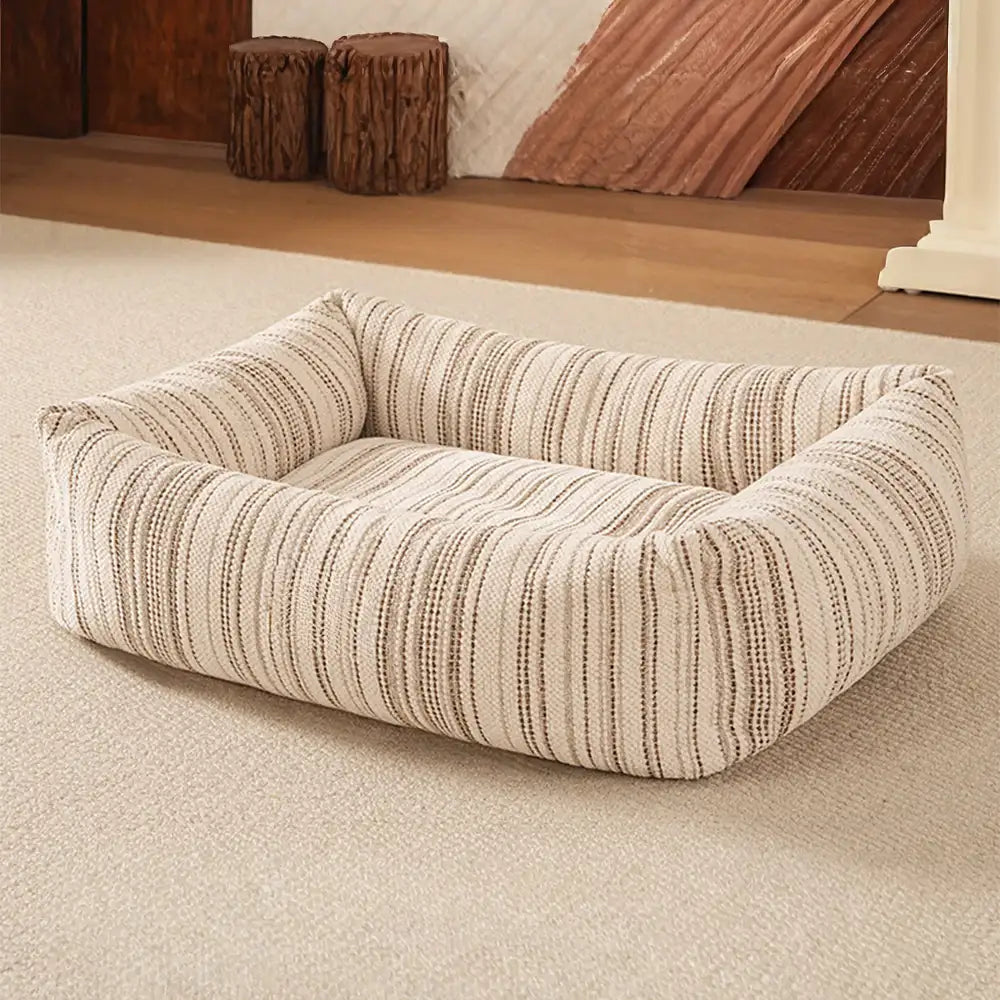 Scratch-Resistant Breathable Neck Support Square Bolster Pet Bed Dog Bed